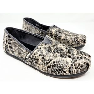 Toms faux snakeskin print Flats Loafers women's size 9.5